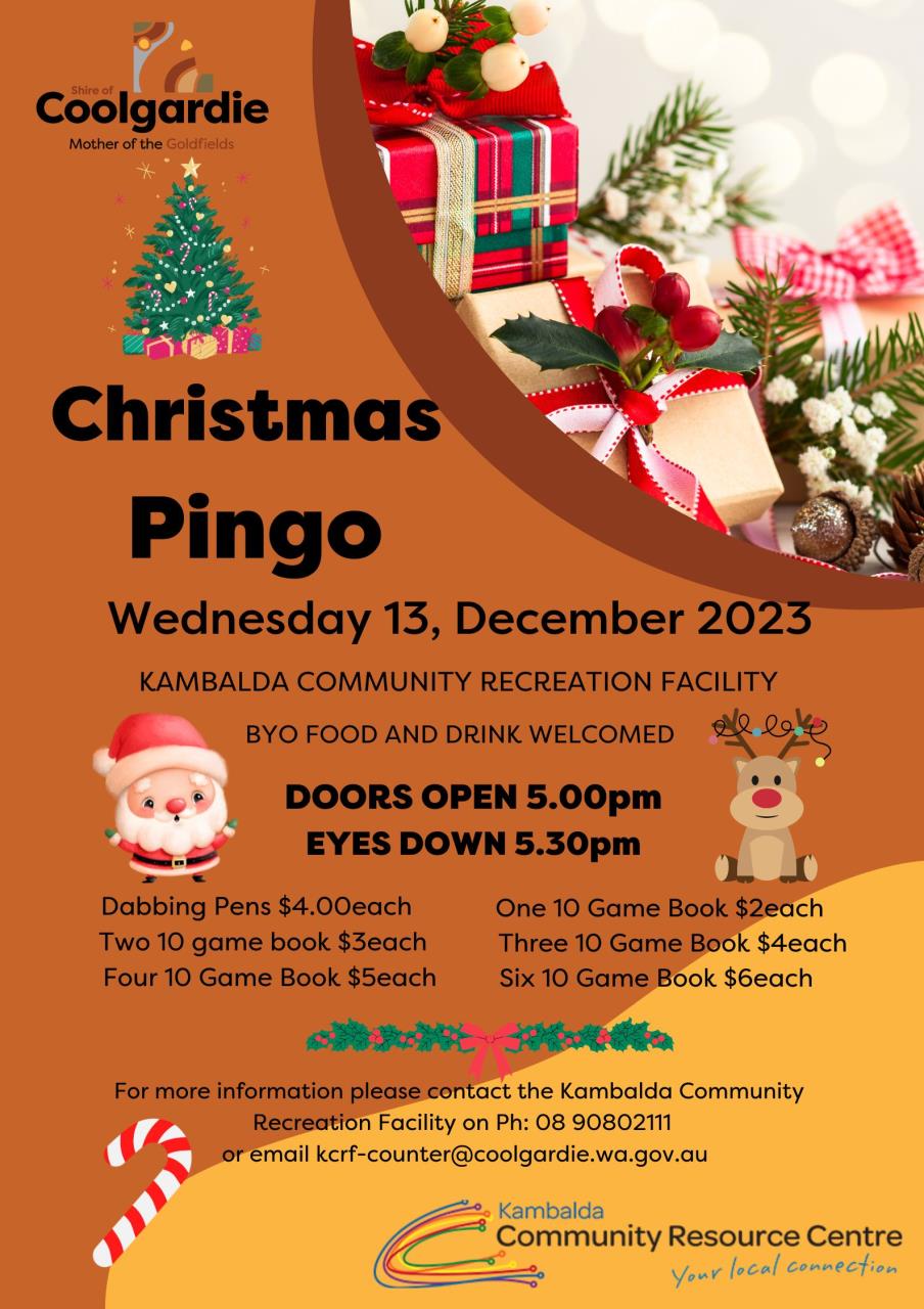 Kamblada Christmas Pingo » Coolgardie Shire Council