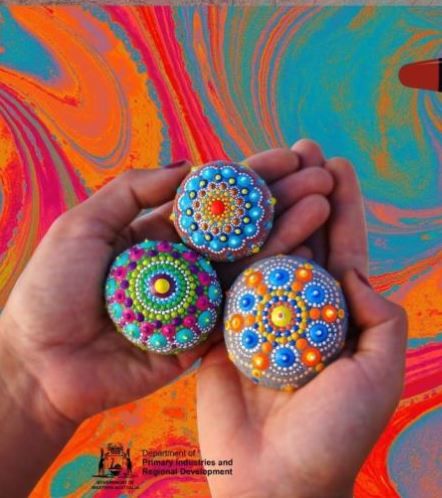 Boomerang Painting and Rock Pebble Art