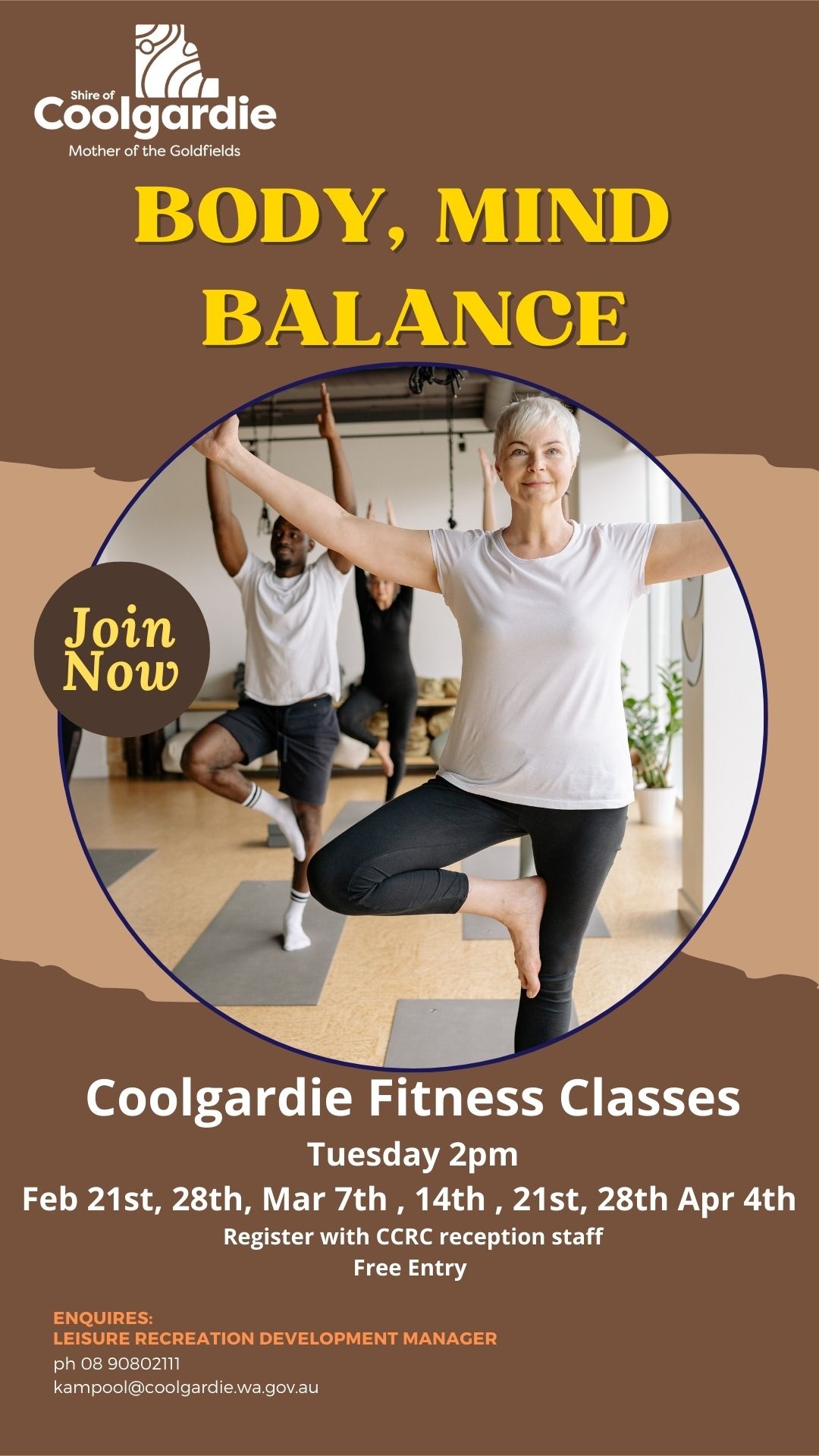 Body, Mind and Balance Group Fitness Class